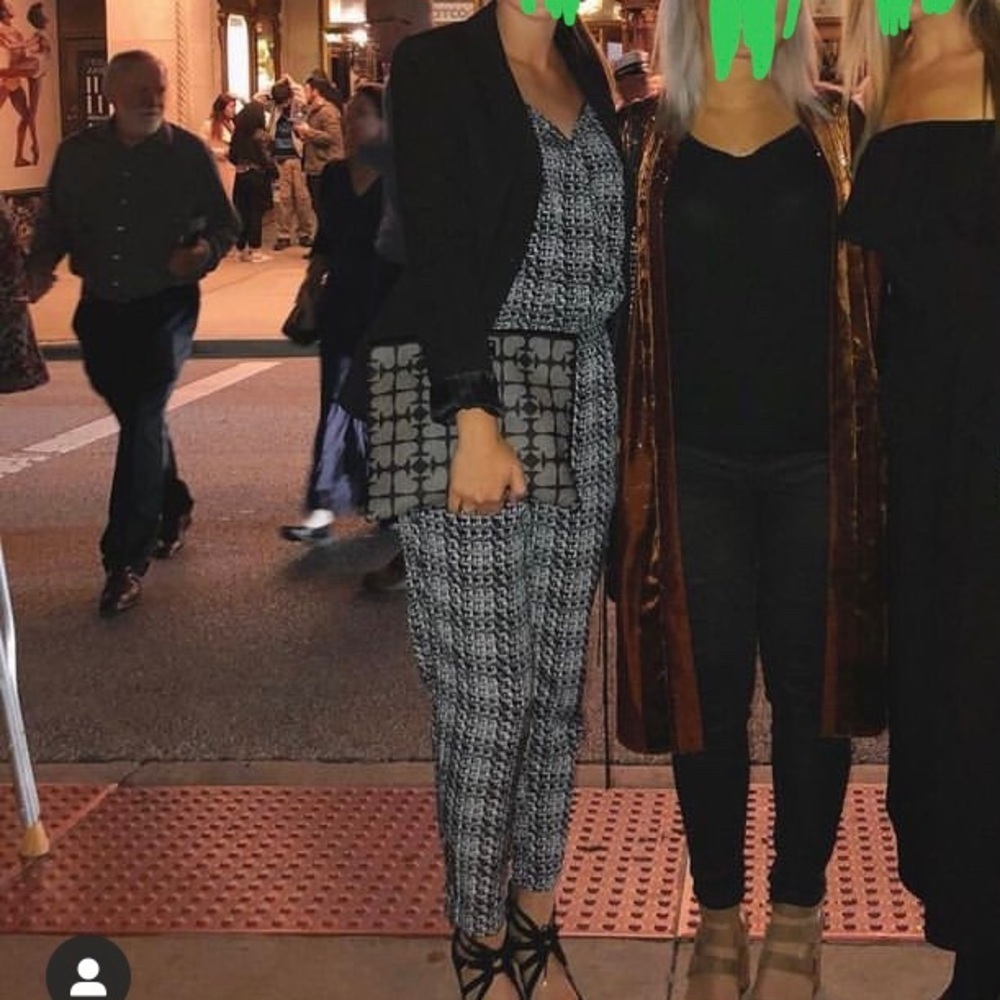 Express White and Black Jumpsuit